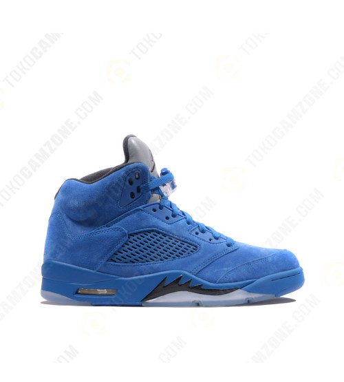 Nike Air Jordan 5 Retro Flight Suit Blue Suede- Size 8.5 US